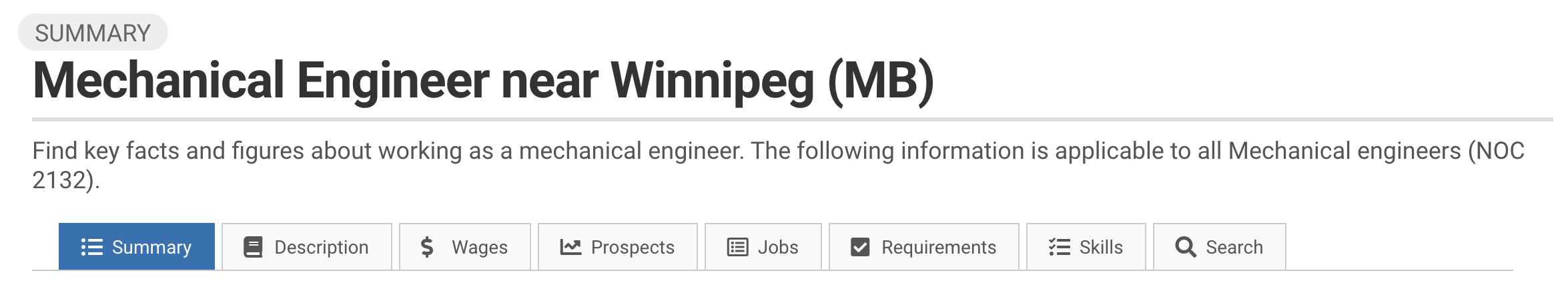 Image showing how to see StatCan trends for Mechanical Engineers near Winnipeg or other cities