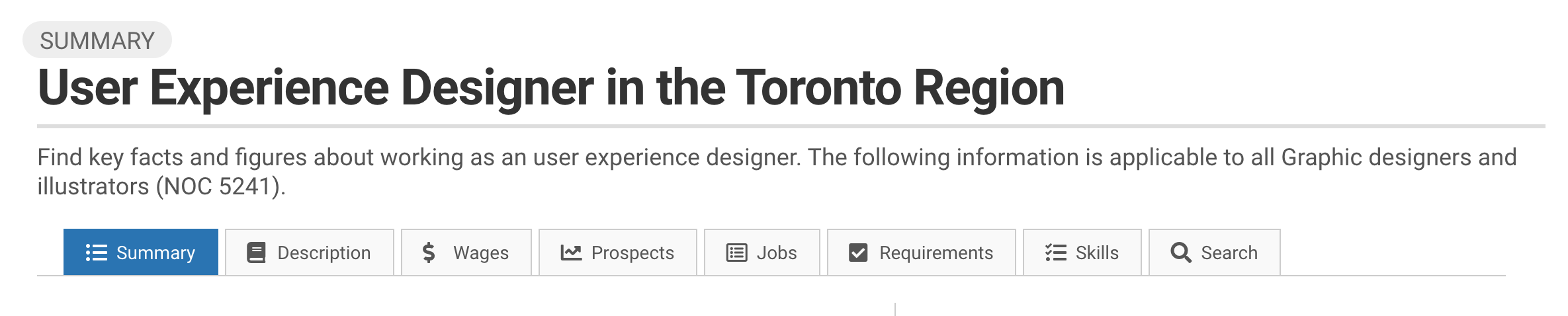 Image showing how to see StatCan trends for UX designers near Toronto or other cities