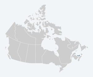 Map of Canada with Prince Edward Island highlighted.