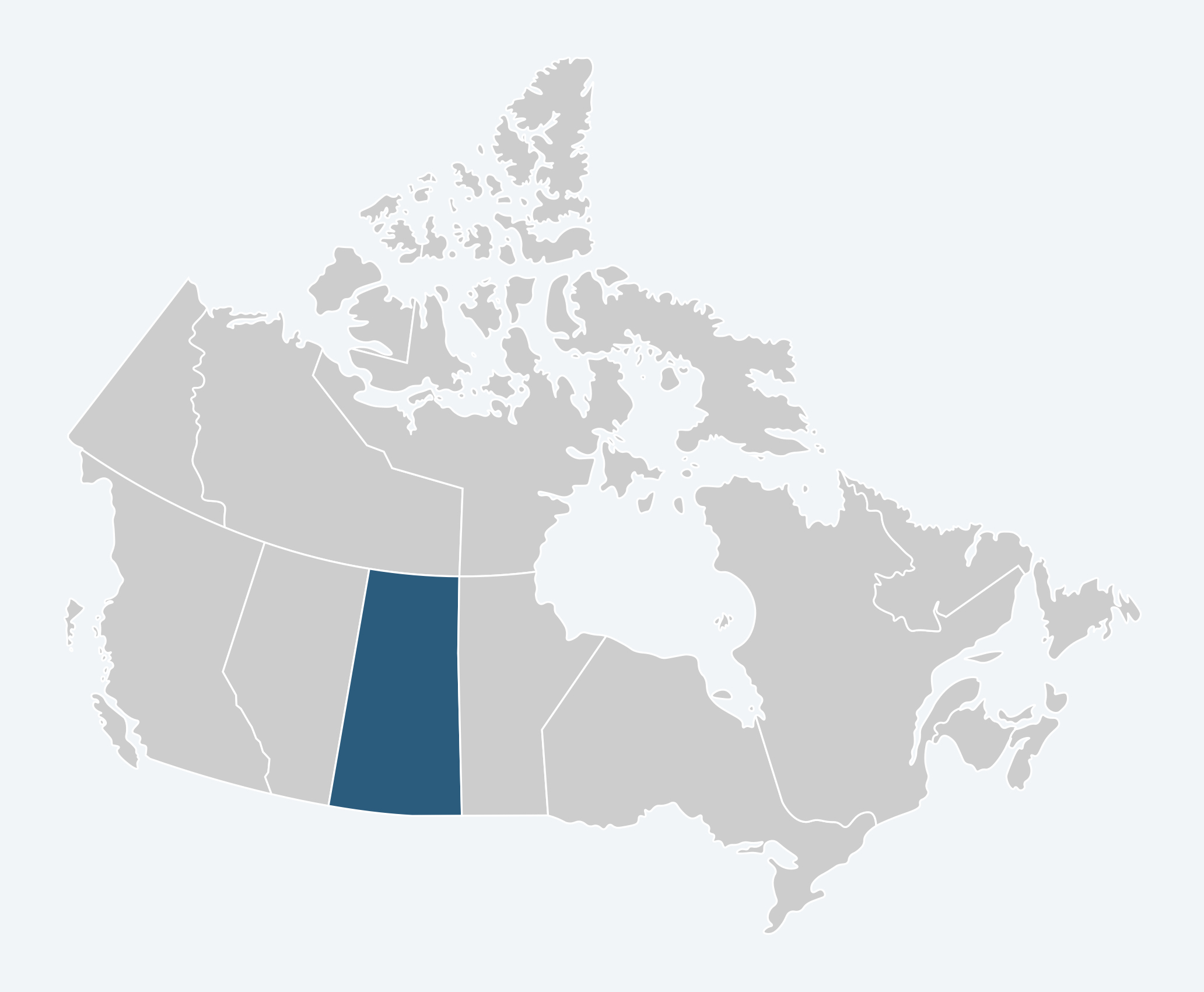 Map of Canada with Saskatchewan highlighted.