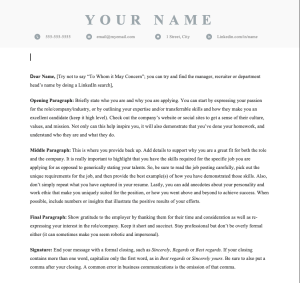 Free downloadable and editable Canada cover letter template