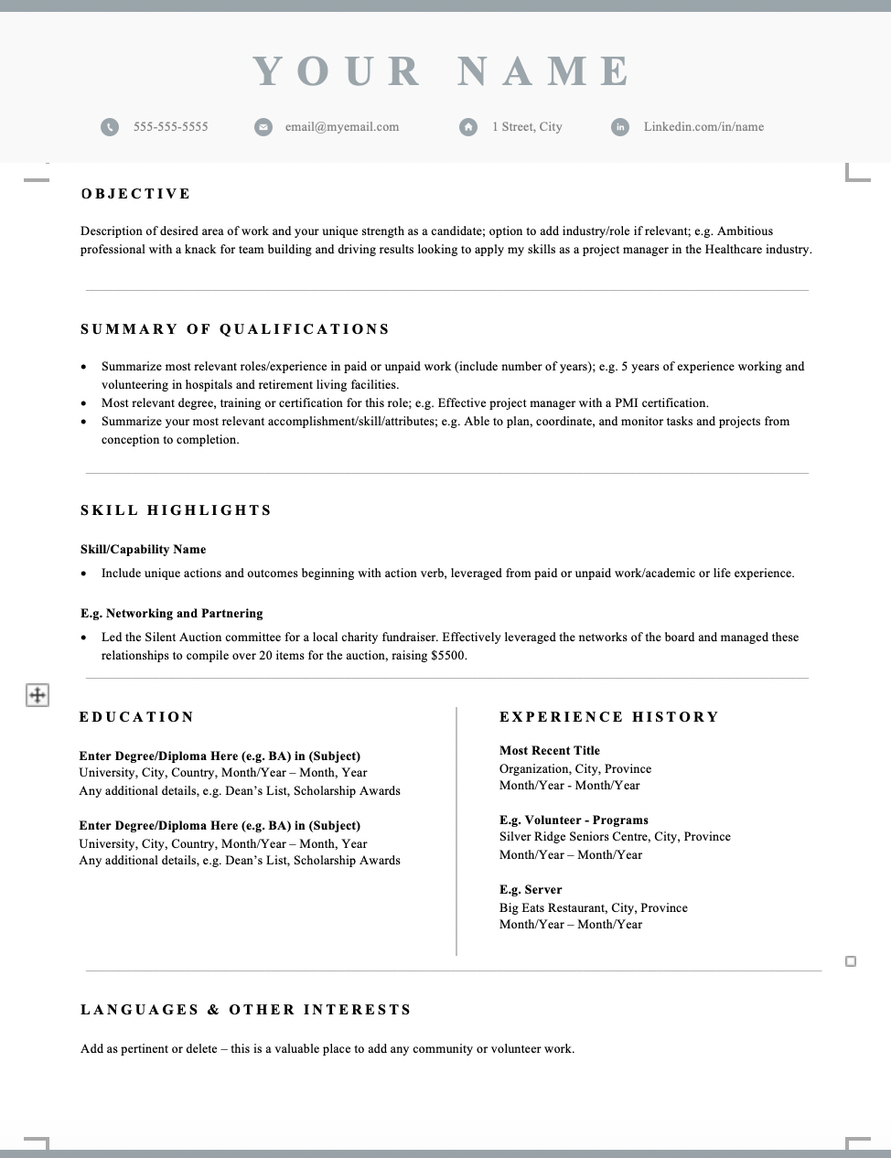 Resume Format For Job In Canada / Writing an effective resume for job