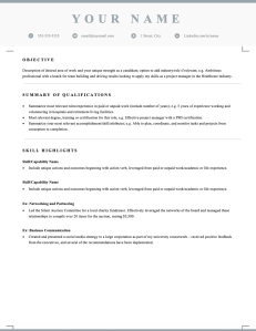 Free downloadable and editable functional skills-based resume template for Canada