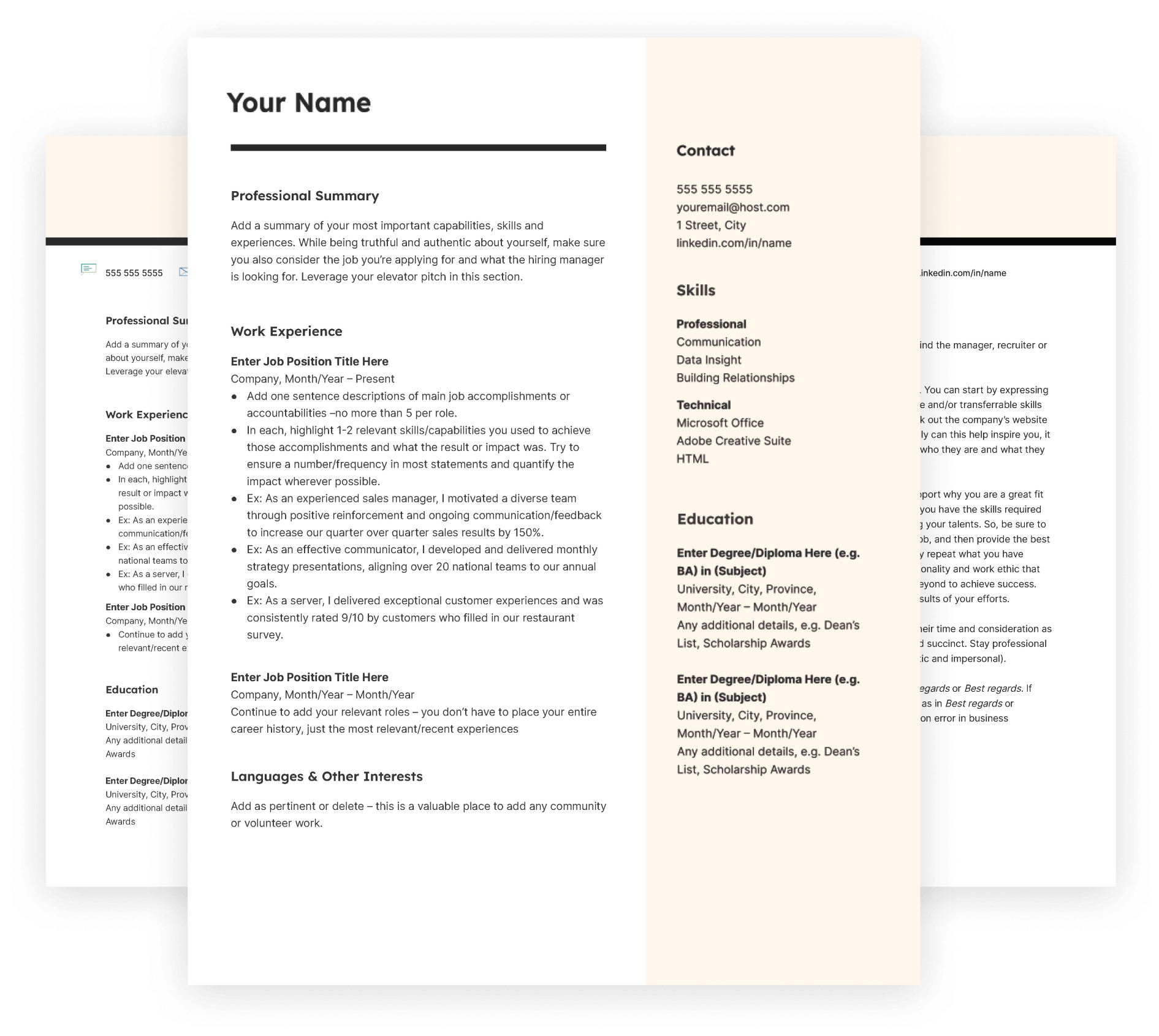 canadian resume template